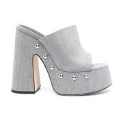 Vic Matié Denim Peep Toe Sandaler med Stud Detaljer Blue, Dam