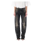 The Attico Denim Jeans med Ringdetalj Black, Dam