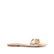 Moschino Sandaler med kristaller Beige, Dam