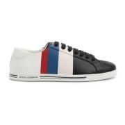 Dolce & Gabbana Italienska Läder Låga Sneakers Multicolor, Herr