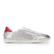Saint Laurent Silver Läder Sneakers för Män Gray, Herr