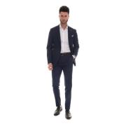 Paoloni Slim Fit 2-Knapp Kostym med Sidofickor Blue, Herr