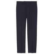 Gucci Marinblå Ull Twill Straight-Leg Byxor Blue, Herr