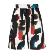 Alexander McQueen Logo-Print Shorts MultiColour Multicolor, Herr