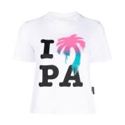 Palm Angels I Love PA Tee - Trendig Dam T-shirt White, Dam