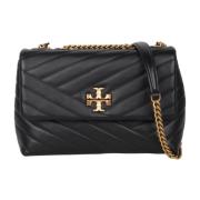 Tory Burch Axelremsväska med Chevron-Quiltning Black, Dam