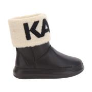 Karl Lagerfeld Svart Vit Logo Ankelboot Black, Dam