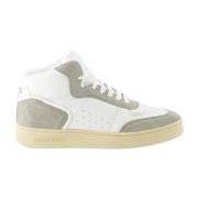 Saint Laurent Bicolor Läder och Mocka Sneakers White, Herr