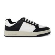 Saint Laurent Perforerade lädersneakers med logotryck White, Herr