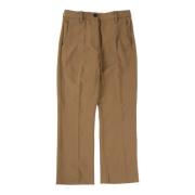 Nine In The Morning Stretch Bootcut Crop Byxor Brown, Dam