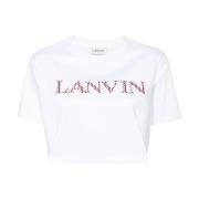 Lanvin Broderad T-shirt White, Dam