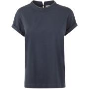 Brunello Cucinelli Natt Himmel Rund Hals T-Shirt Blue, Dam