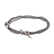 Werkstatt:Munchen Silver Dubbel Kedjearmband Gray, Unisex