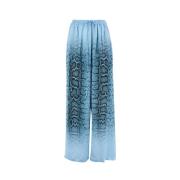 Ermanno Scervino Wide Trousers Blue, Dam