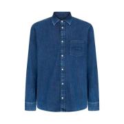 Dondup Denim Skjorta - Uc336R Ds0259U HB9 Blue, Herr