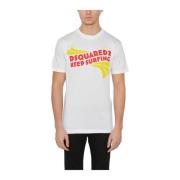 Dsquared2 Bomullstryck T-shirt White, Herr