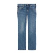 Gucci Blå Denim Straight Leg Jeans Blue, Dam