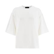 Fabiana Filippi Elegant Diamantbroderad T-shirt White, Dam