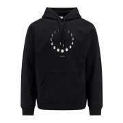 Courrèges Måne Fleece Hoodie Sweatshirt Black, Herr