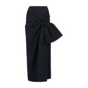 Alexander McQueen Svart ankel-lång kjol med slitsdetaljer Black, Dam