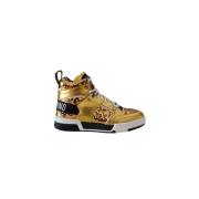 Moschino Guld Sneakers Yellow, Dam