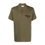 Alexander McQueen Logo Polo Shirt i Khaki Green, Herr