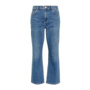 Tory Burch Denim Jeans med Dragkedja och Knappstängning Blue, Dam