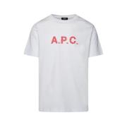 A.p.c. James Logo Ekologisk Bomull T-shirt White, Herr