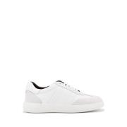 Brioni Vita Läder Sneakers med Mocka Detaljer White, Herr