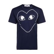 Comme des Garçons Play Blå Hjärta T-Shirt Blue, Herr