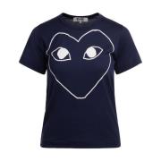 Comme des Garçons Play Blått Hjärta T-Shirt från Comme Des Garçons Pla...