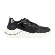 D.a.t.e. Svart Läder och Nylon Sneaker Fuga Natural Black, Dam