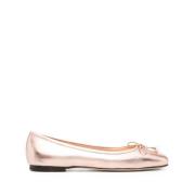 Jimmy Choo Puderrosa metalliska platta skor Pink, Dam