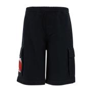 44 Label Group Svarta Cargo Shorts Black, Herr