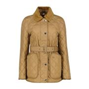 Burberry Quiltadylonjacka med sammetkrage Beige, Dam