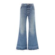 Chloé Blå Jeans med Fransar och Hög Midja Blue, Dam