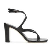 Jimmy Choo Svarta Nappa Läder Sandaler med Dubbelrem Black, Dam