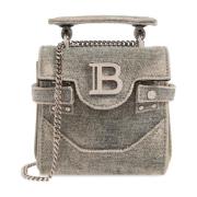 Balmain B-Buzz Mini axelremsväska Gray, Dam