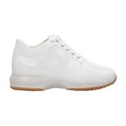 Hogan Vita Läder Sneakers med Perforerad Sida White, Dam