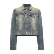 Kenzo Indigo Denimjacka med Logoknappar Blue, Dam