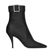 Saint Laurent Claude Rhinestone Ankelboots Black, Dam