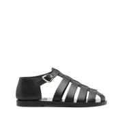 Ancient Greek Sandals Svart Homeria Platt Sandal Black, Dam