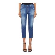 Dsquared2 Cool Girl Cropped Denim Jeans Blue, Dam