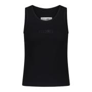 Maison Margiela Räfflad Top med Logo Black, Dam