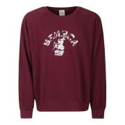 Wild Donkey Burgundy Bomullssweatshirt med Vit Tryck Red, Herr