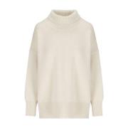 Chloé Vit Cashmere Tröja med Hög Krage White, Dam