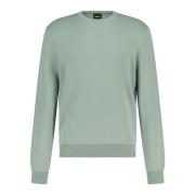 Hugo Boss Finstickad Pullover Regular-Fit Rund Hals Green, Herr