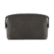 Piquadro Mörkbrun Läderclutch Brown, Dam