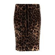 Dolce & Gabbana Leopardmönstrad pennkjol Brown, Dam