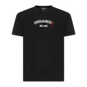 Dsquared2 Svart Bomull Logo T-shirt Black, Herr